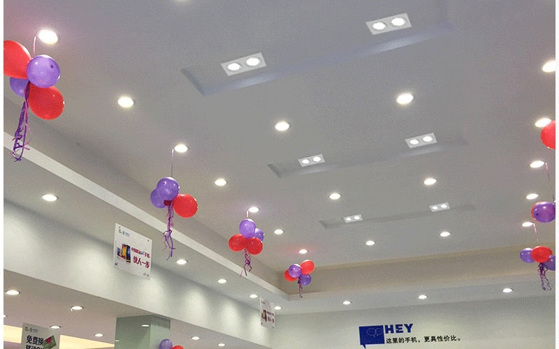 Super Bright LED Dimmable Square Cob Downlight COB 7W 10W 14W 20W LED Spot Light Decoration Ceiling Lamp AC 110V 220V White Body