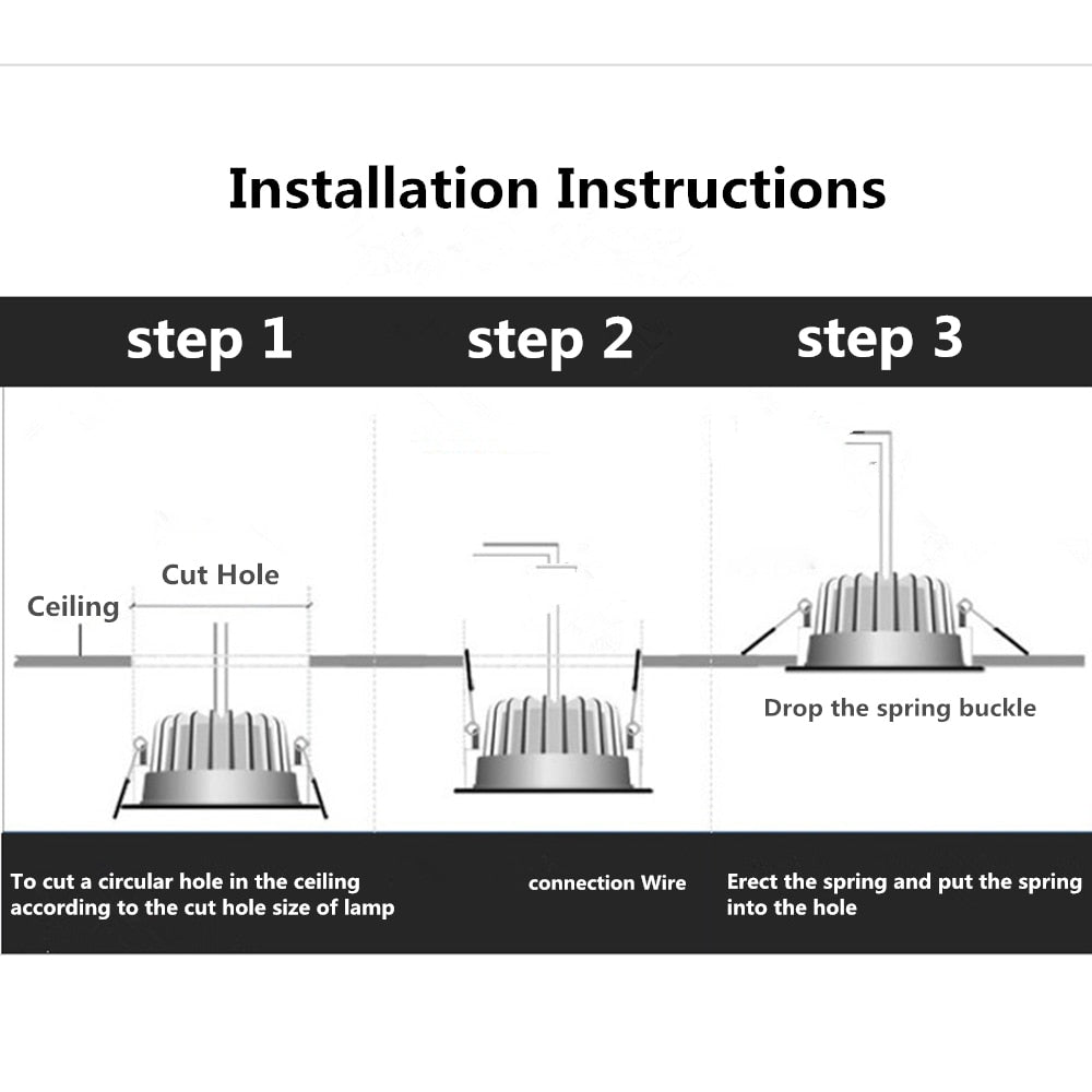 Led Downlight 3W 5W 7W Ceiling Light Recessed Down Light Round Led Panel Light 220V LED Spot Light With Intelligent Radar Sensor