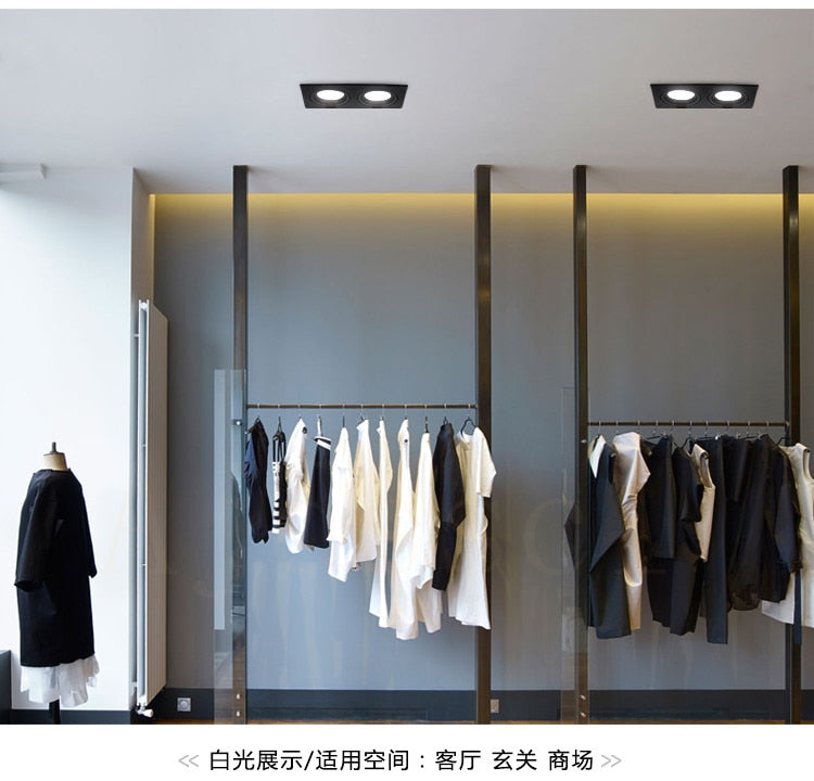 LED Downlight Square Dimmable light cob Ceiling Spot Light 5w 7w 10w 15w 20w AC85-265V ceiling recessed Lights Indoor Lighting