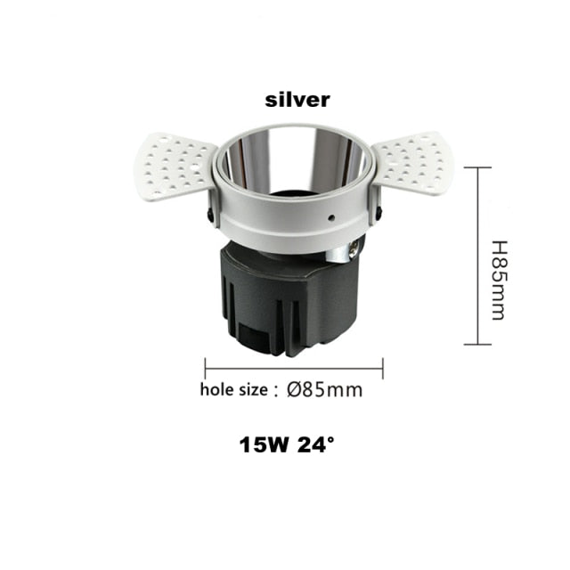 Dimmable Honeycomb Nest Anti-Glare Lens COB Recessed Downlight 110V 220V Round 15W LED Ceiling Spot Light 24° Pic Background