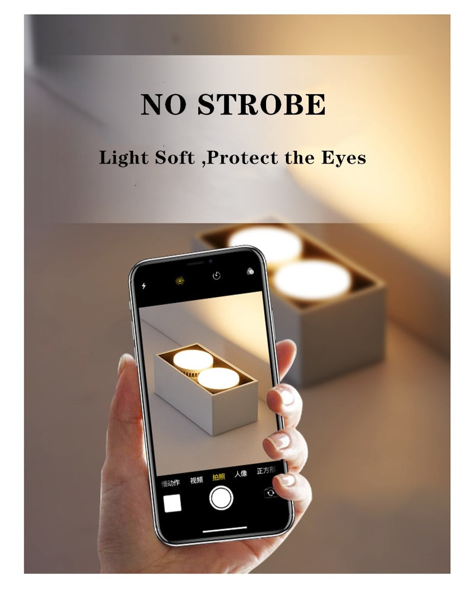 DBF Free Bulb Replace LED Recessed Square Downlight 14W 18W 24W Rotatable Angle LED Ceiling Spot Light with GX5.3 Bulb AC 220V