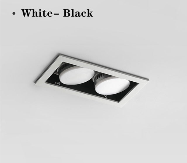 DBF Free Bulb Replace LED Recessed Square Downlight 14W 18W 24W Rotatable Angle LED Ceiling Spot Light with GX5.3 Bulb AC 220V