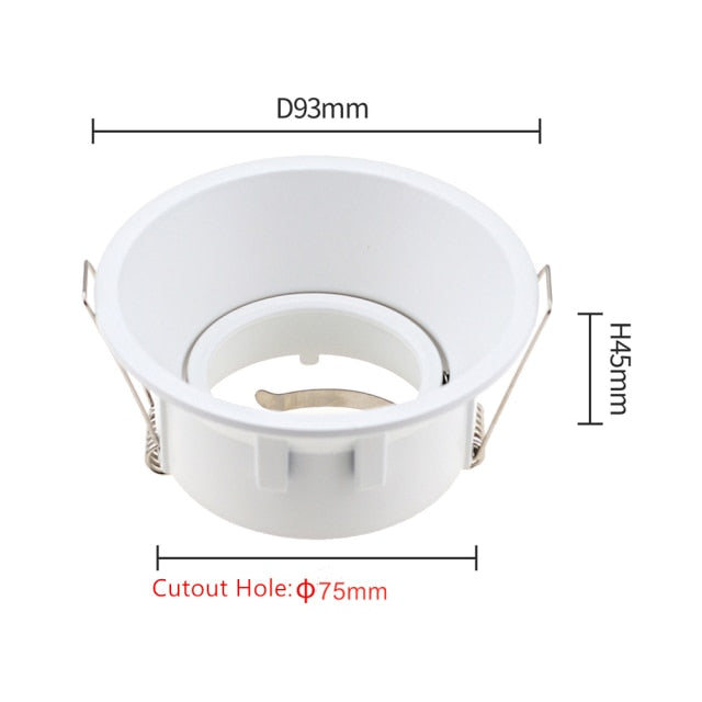 DBF Anti Glare Recessed Ceiling Lighting Frame LED Downlights Fitting GU5.3 GU10 MR16 Without Bulb Changeable Base Socket Light