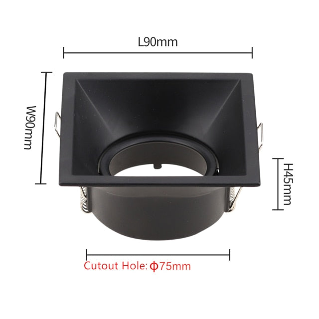 DBF Anti Glare Recessed Ceiling Lighting Frame LED Downlights Fitting GU5.3 GU10 MR16 Without Bulb Changeable Base Socket Light