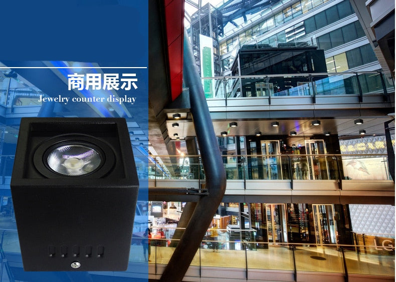 Square COB LED Downlights 15PCS/LOT 7W 10W 15W 20W 30W Surface Mounted LED Ceiling Lamps Spot Light LED Downlights AC85V-265V