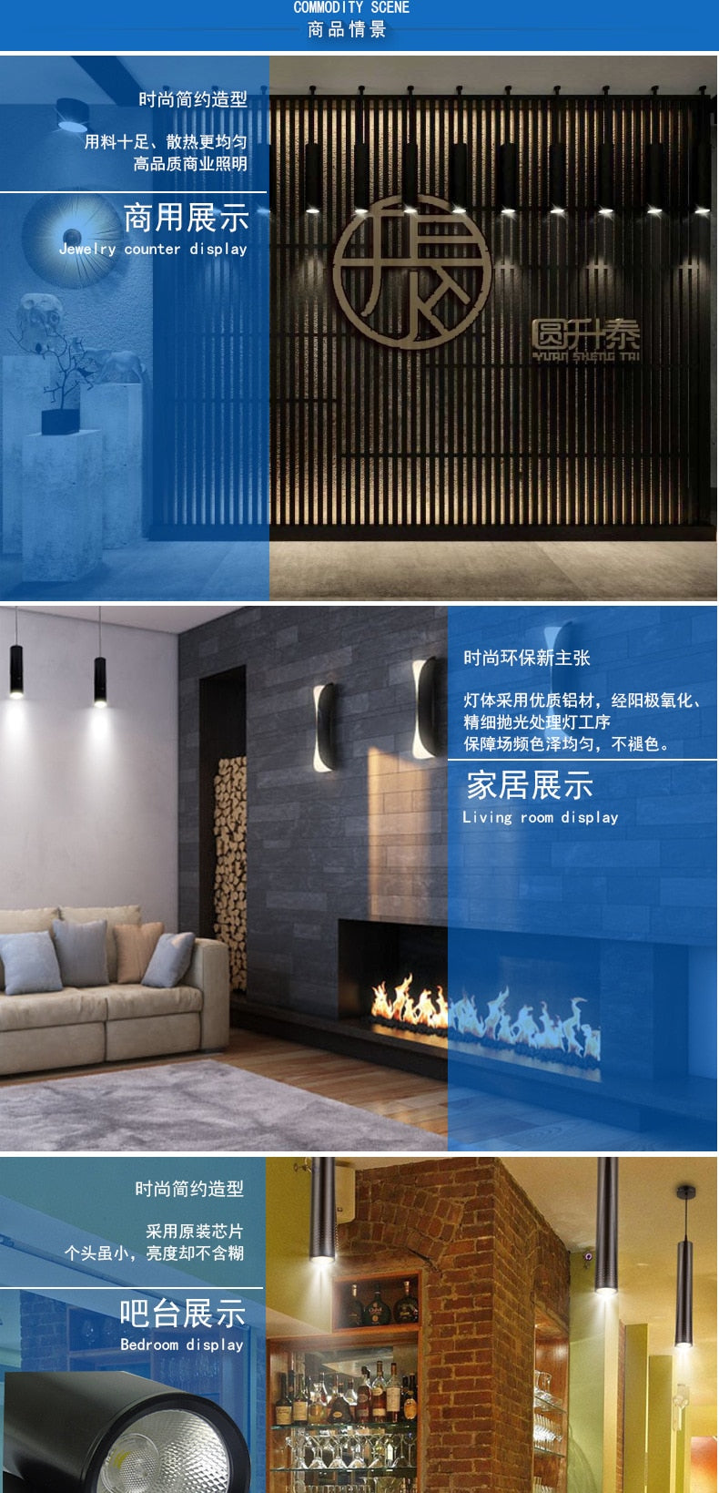 Surface Mounted Led Chandelier light 3W 7W 12W 85-265V 6PCS/LOT lamp COB Led downlight