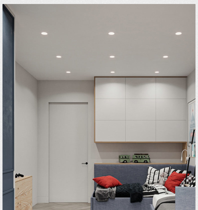 Ultrathin LED Downlight LED Round Panel Light 3W 6W 9W 12W 15W 18W Led Ceiling Recessed Grid Downlight Lamp Lighting 110V 220V