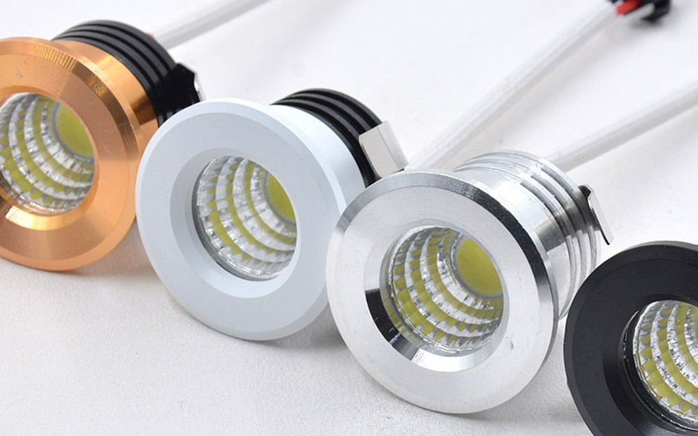 Led Mini Down Light 3W Spot Light Recessed Ceiling Downlight AC85-265V Spotlight Aluminum White Black Silver Gold Shell LED Spot