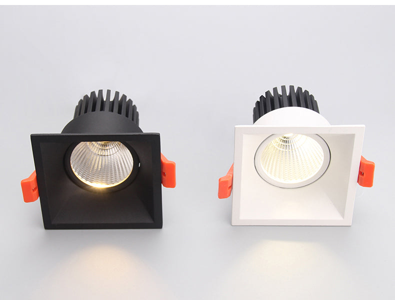 Anti-glare LED Downlight 12w COB High Brightness Led Spot Light For Living Room Embedded Ceiling Lamp Square Light AC85-265V