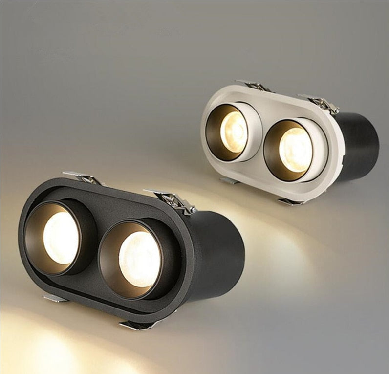 Dimmable Recessed Folding Rotation 360° LED Downlights 12W 18W 24W COB LED Ceiling Spot lights AC85~265V Background Painting Lamp