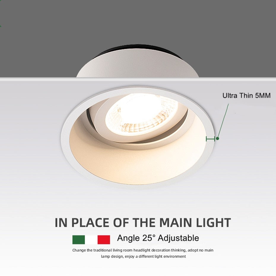 Simple Round Led Light Downlight Recessed Led Lighting 5W 7W 12W 15W Light Spot Anti-glare For Room Stores Office AC110V 220V
