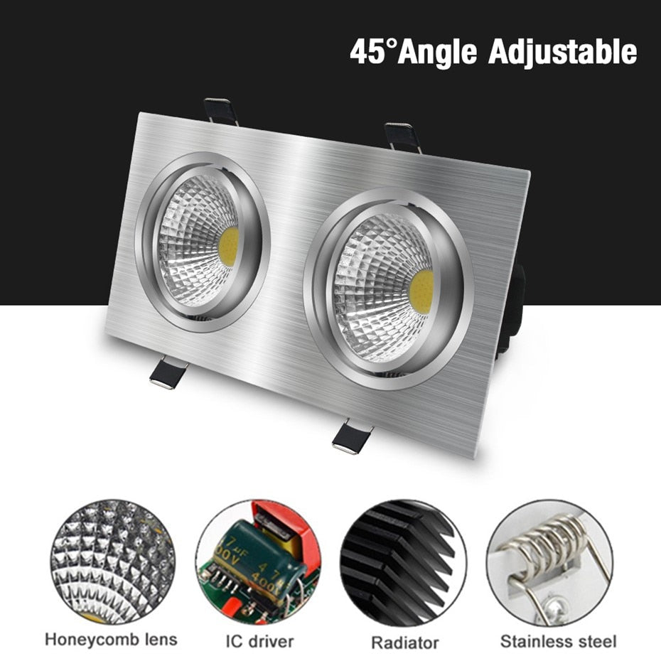 Dimmable LED Downlight 30W 24W Square Recessed Ceiling Lamp 7W 12W led spot lights Ceiling Fixtures Lighting Indoor Light Natural White