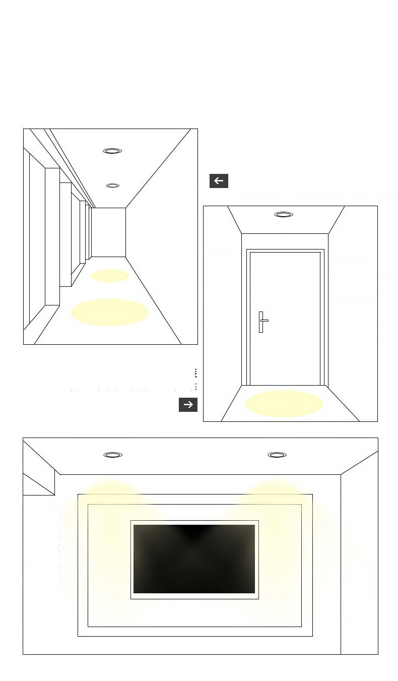 Saiyo Led spotlights Recessed Downlight 5W 7W 12W 15W No Flicker Deep Glare Round White Ceiling lamp Spots