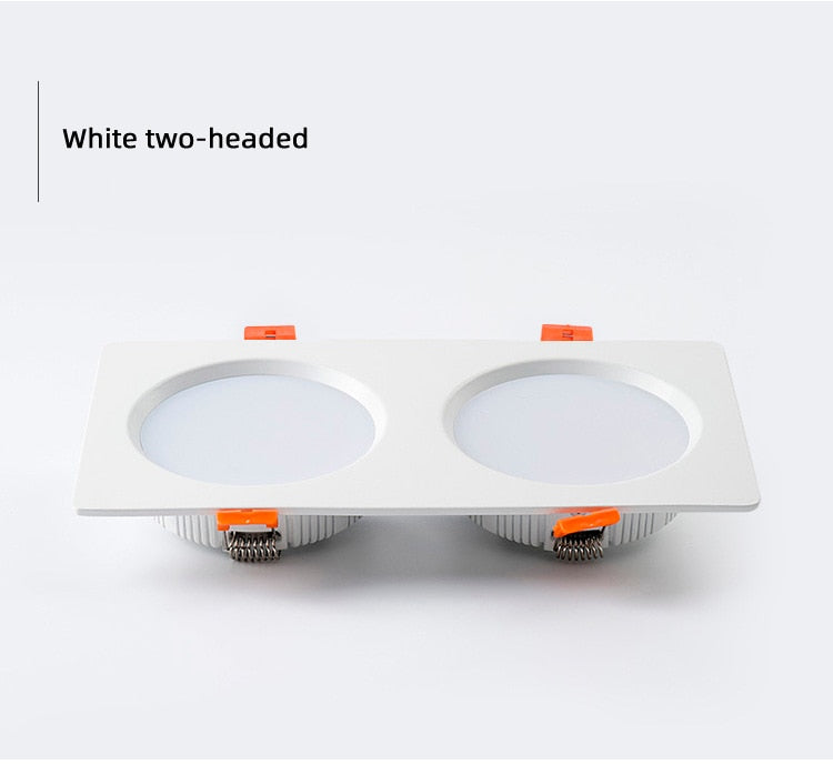 Square downlight Recessed LED Ceiling lamp Downlight 7W/9W/12W/2X7W/2X9W/2X12W White tBlack Kitchen indoor lighting Led lamp light