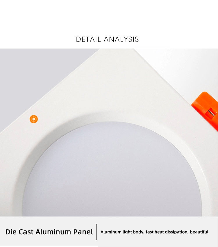 Square downlight Recessed LED Ceiling lamp Downlight 7W/9W/12W/2X7W/2X9W/2X12W White tBlack Kitchen indoor lighting Led lamp light