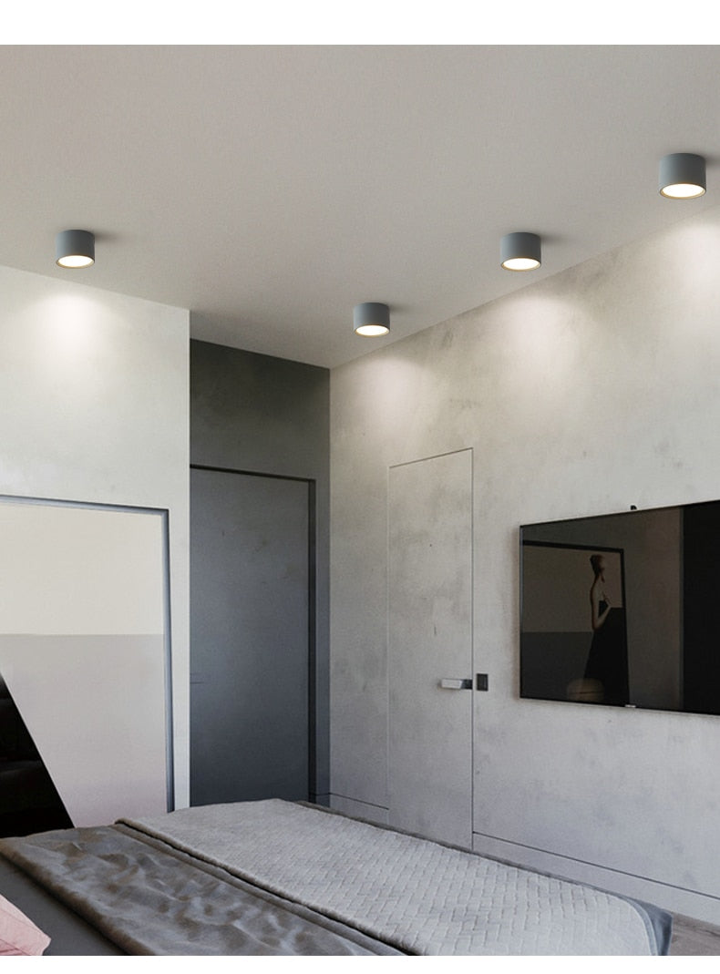 Led Surface Mounted Ceiling Downlight Aluminum 5W 9W 12W Spot Light for Foyer Living Room AC 90-260V Indoor Lighting