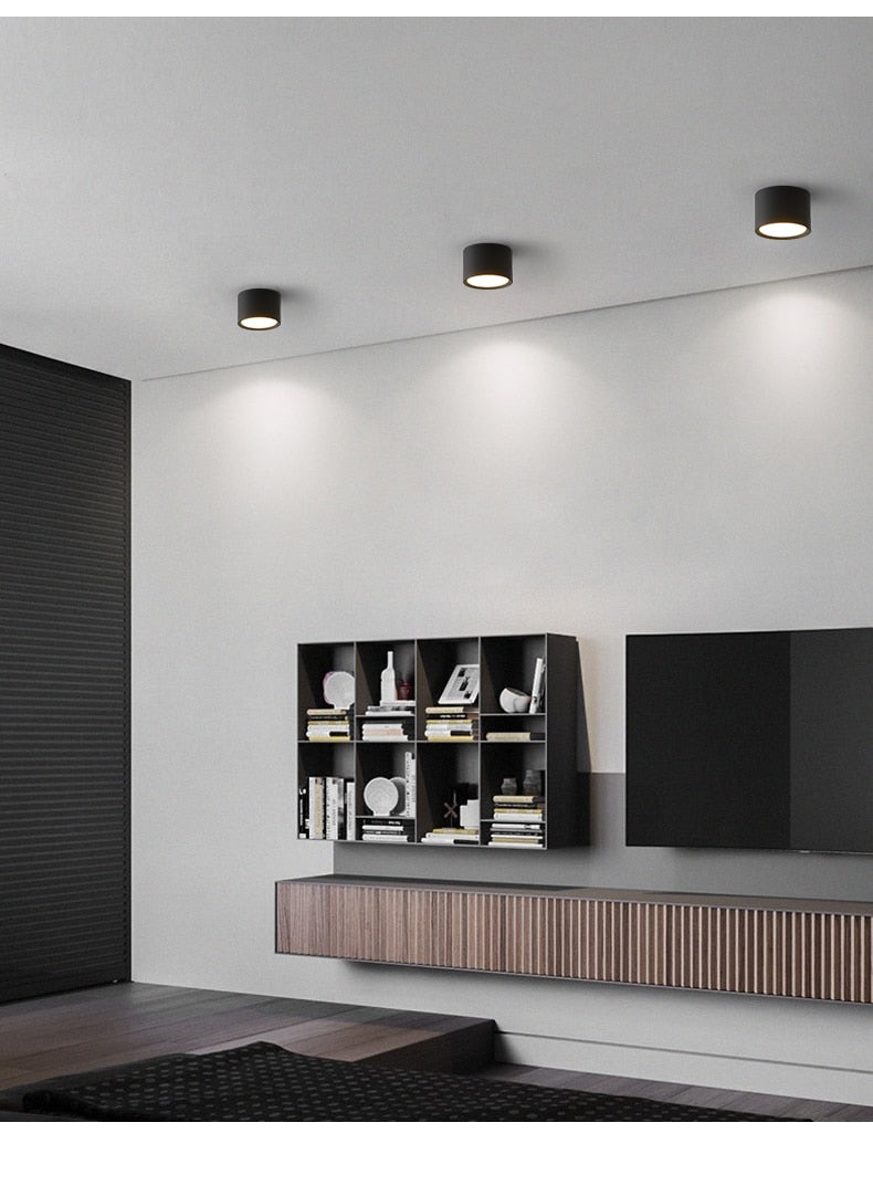 Led Surface Mounted Ceiling Downlight Aluminum 5W 9W 12W Spot Light for Foyer Living Room AC 90-260V Indoor Lighting