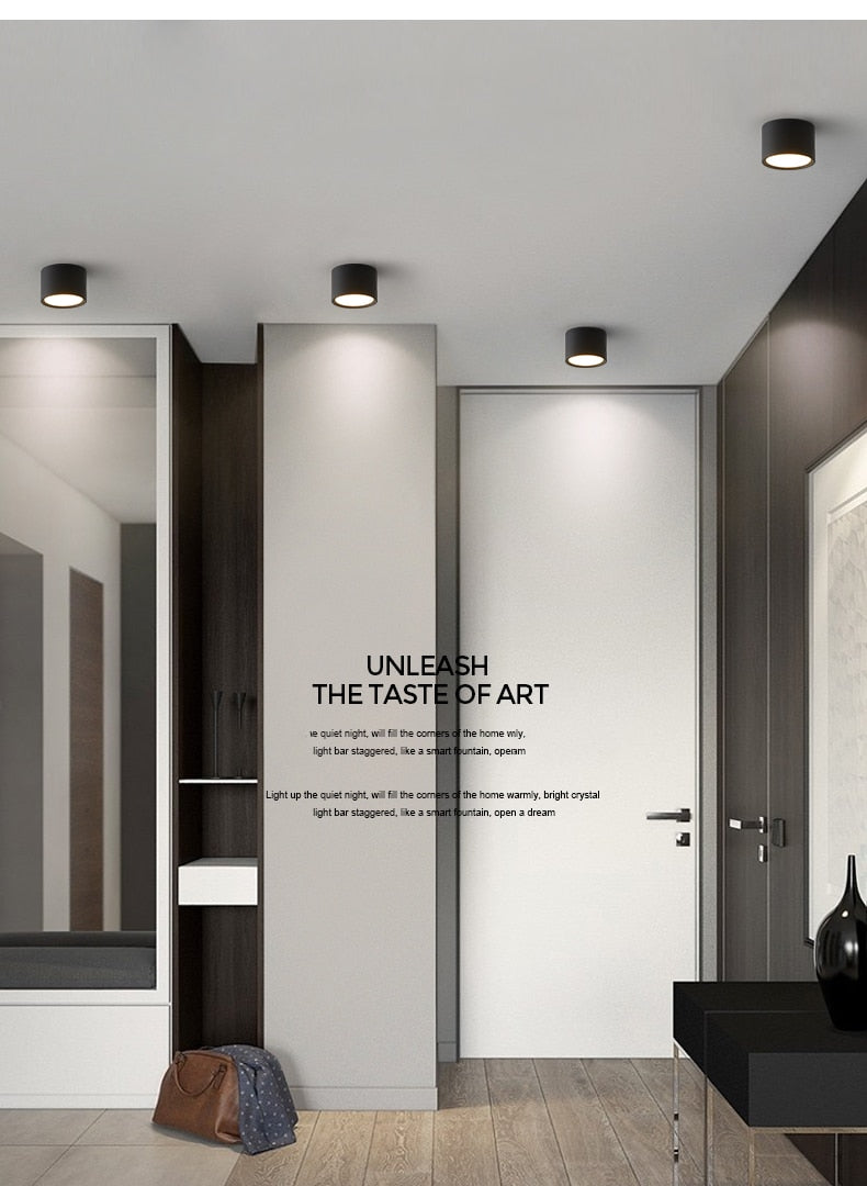 Led Surface Mounted Ceiling Downlight Aluminum 5W 9W 12W Spot Light for Foyer Living Room AC 90-260V Indoor Lighting