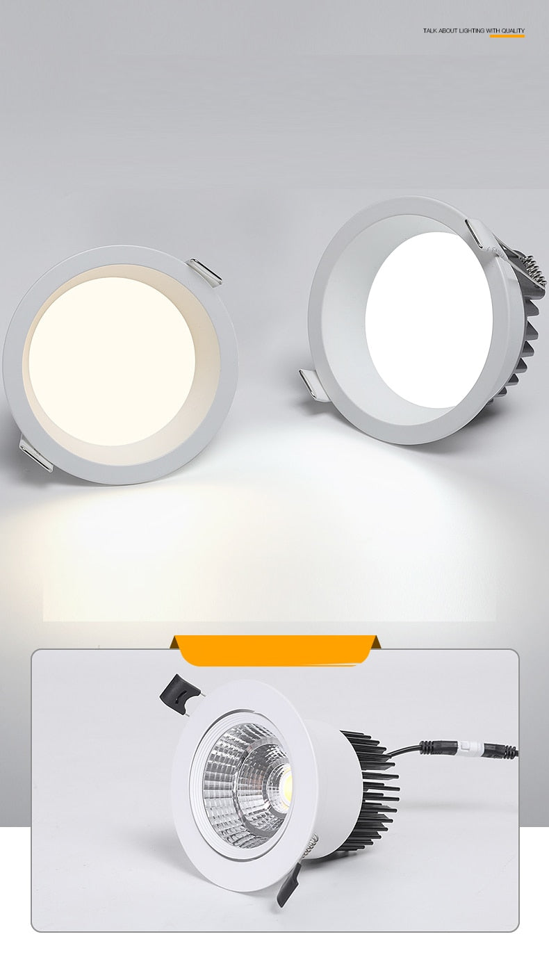 Saiyo Led Downlight 220v Ceiling Light 5W 7W 9W 12W Recessed Down light Round Led Panel Light 15W 18W Spotlight Indoor Lighting