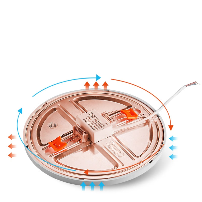 Ultra-Thin Square LED Panel Light 6W 8W 15W 20W Aluminum Round Ceiling Recessed Downlight Open Hole Adjustable AC85-265V 220V