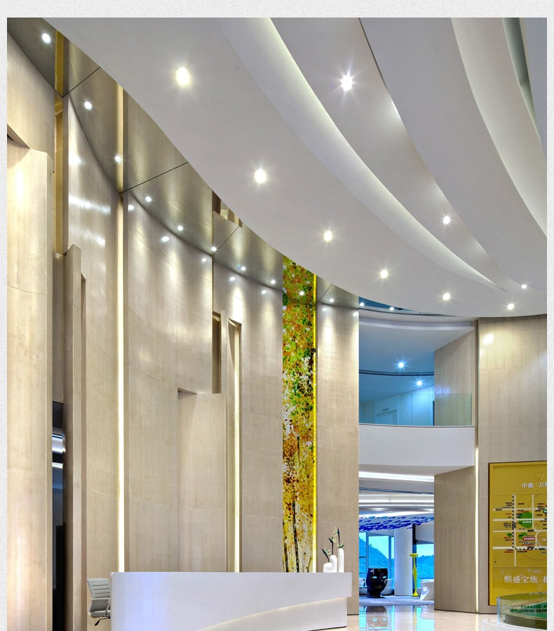 Ultra-Thin Square LED Panel Light 6W 8W 15W 20W Aluminum Round Ceiling Recessed Downlight Open Hole Adjustable AC85-265V 220V