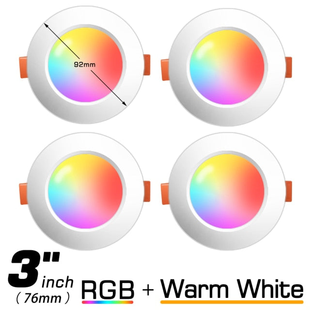 LED Downlights Bluetooth Ceiling Lamp 7W LED Spot Light AC90V-240V Recessed Round RGB Light Timed Dimmable bathroom bedroom