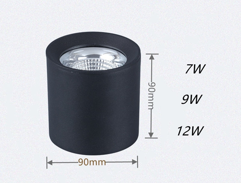Round Dimmable COB LED Downlights 7W 9W 12W LED Ceiling Spot lights AC85~265V LED Ceiling Lamps Warm/Cold White Indoor Lighting