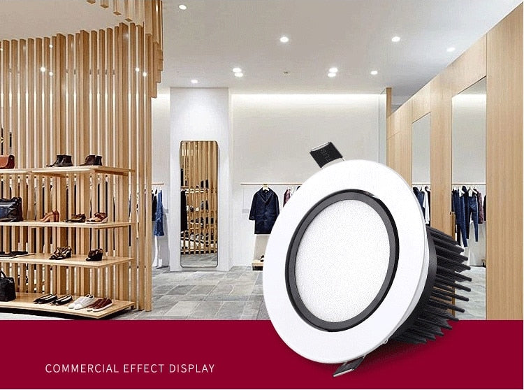 LED downlight LED super bright dimmable embedded Lez light COB 3W 5W 7W 12W 15W 20W led spotlight decoration LED ceiling light AC