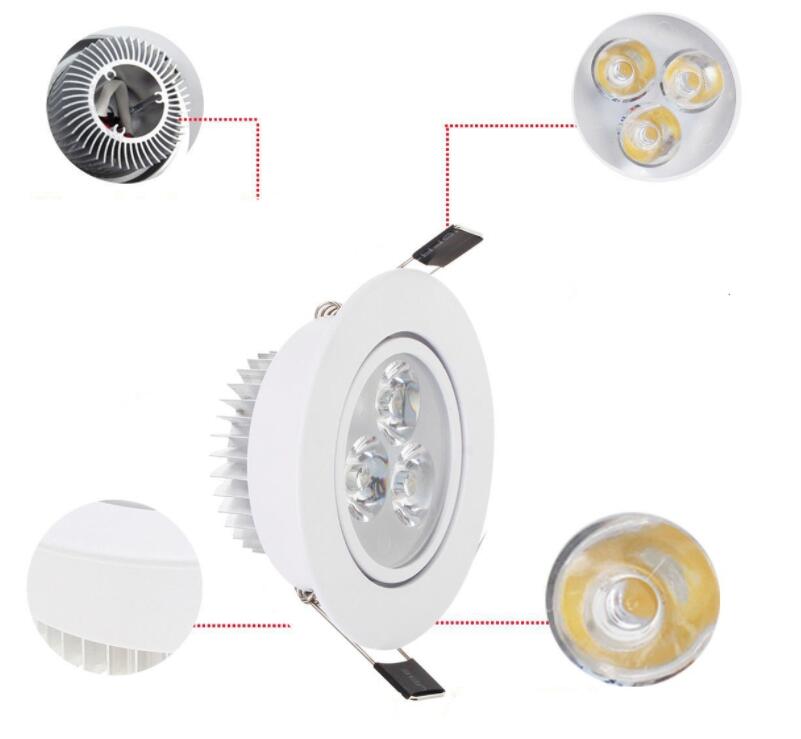 9W 12W LED Downlight Dimmable Warm White Nature White Pure White Recessed LED Lamp Spot Light AC85-265V