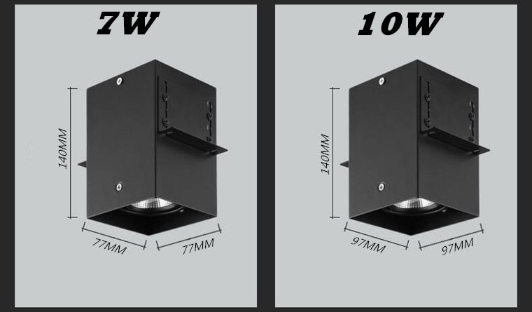 Square Surface Mounted Dimmable COB LED Downlights 10W 20W LED Ceiling Spot Lights AC85~265V LED Ceiling Lamps Indoor Lighting