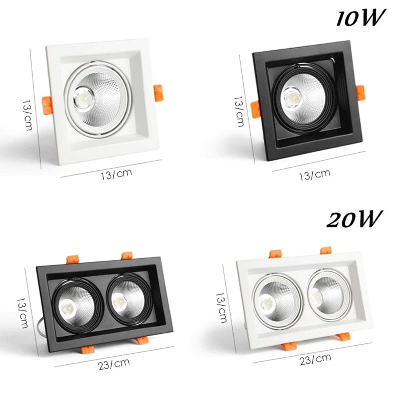 LED Downlights 10w 20w Surface Mounted dimmable LED Ceiling Lamps Spot Light square Rotation LED Downlights
