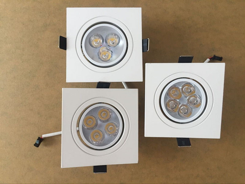 Dimmable Led downlight light Ceiling 10pcs square Spot Light 6w 8w 10w ac 85-265V ceiling recessed Lights Indoor Lighting