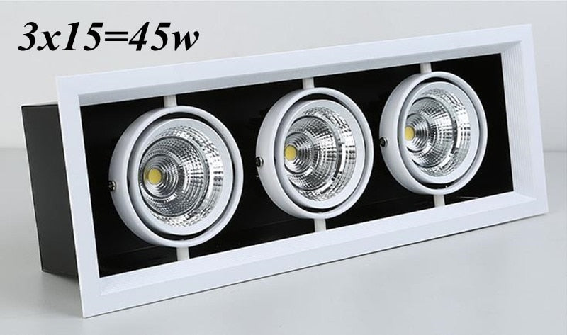 Dimmable Square Recessed Cob Led Downlights 15w 30W 45W Ceiling Lamps AC220V 90-260V Ceiling Square Light For Bedroom Hotel Room