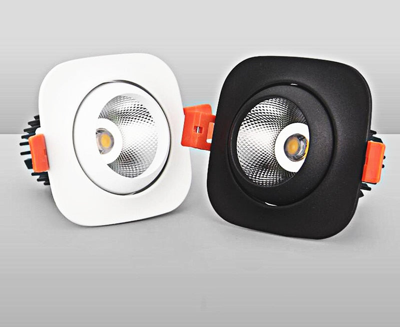 Dimmable Anti Glare Recessed COB LED Downlights 9W 12W 15W LED Ceiling Spot Lights AC85-265V LED Ceiling Lamps Indoor Lighting