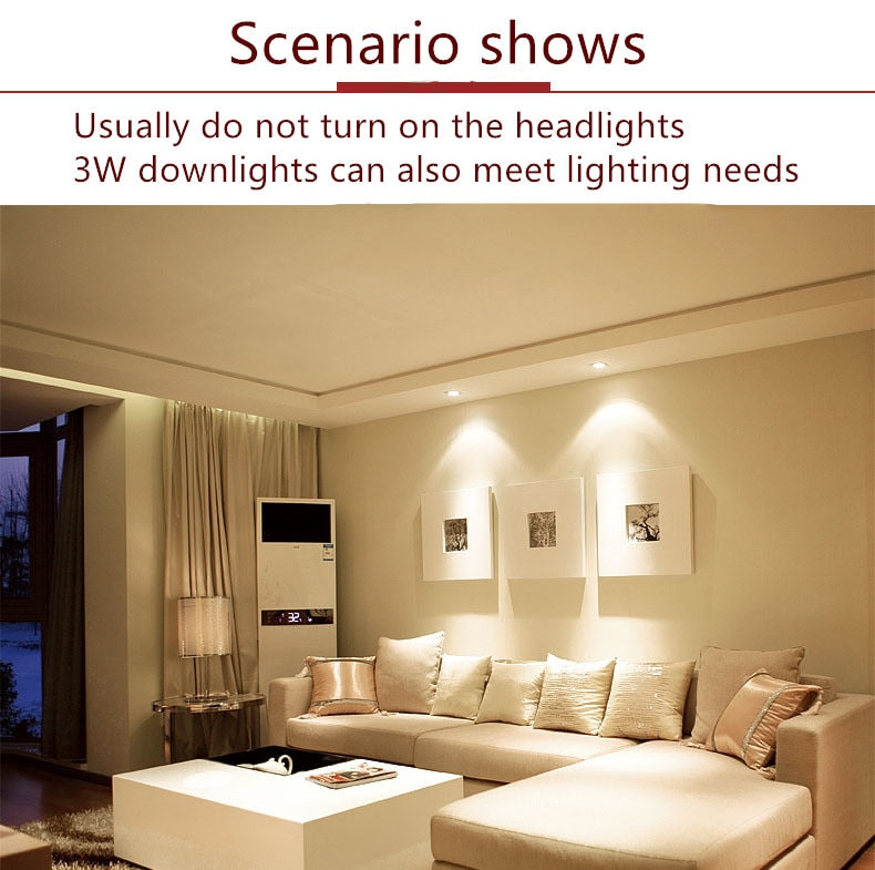 Led downlight LED ceiling embedded 3w ultra-thin 2.5-inch downlight 8cm hole embedded ceiling round led panel light