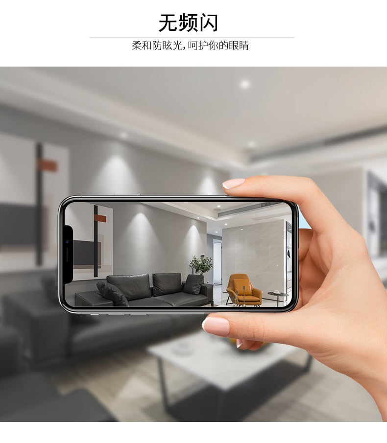 Folding Recessed LED Downlight for Living Room 7W 12W 15W TV Background Hallway Wall COB Ceiling Light