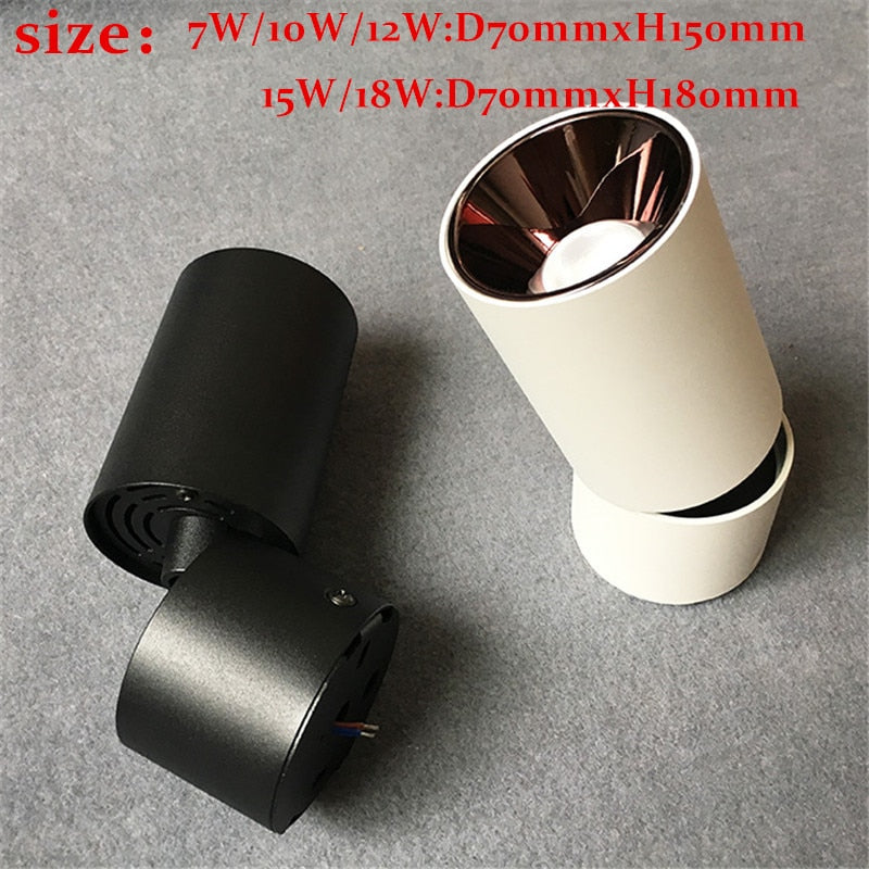 Dimmable Folding Rotating LED Downlights Epistar Chip 7W 10W 12W 15W 18W COB Ceiling Spot Lights AC85-265V Background Lamps