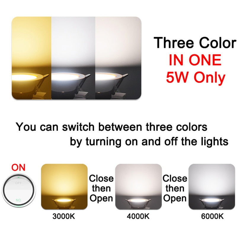 led Downlight 3w 5w spot led light 3000k 4500K 6000K AC 220V-240V 10 Pcs Downlight Kitchen living room Indoor recessed lighting