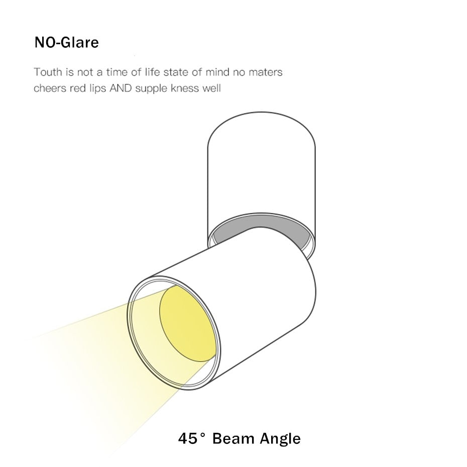 Led Surface Mounted Downlight Aluminum Led Ceiling Light Angle Rotatable 7W 12W Ceiling Lighting For Living Room Bedroom Stores