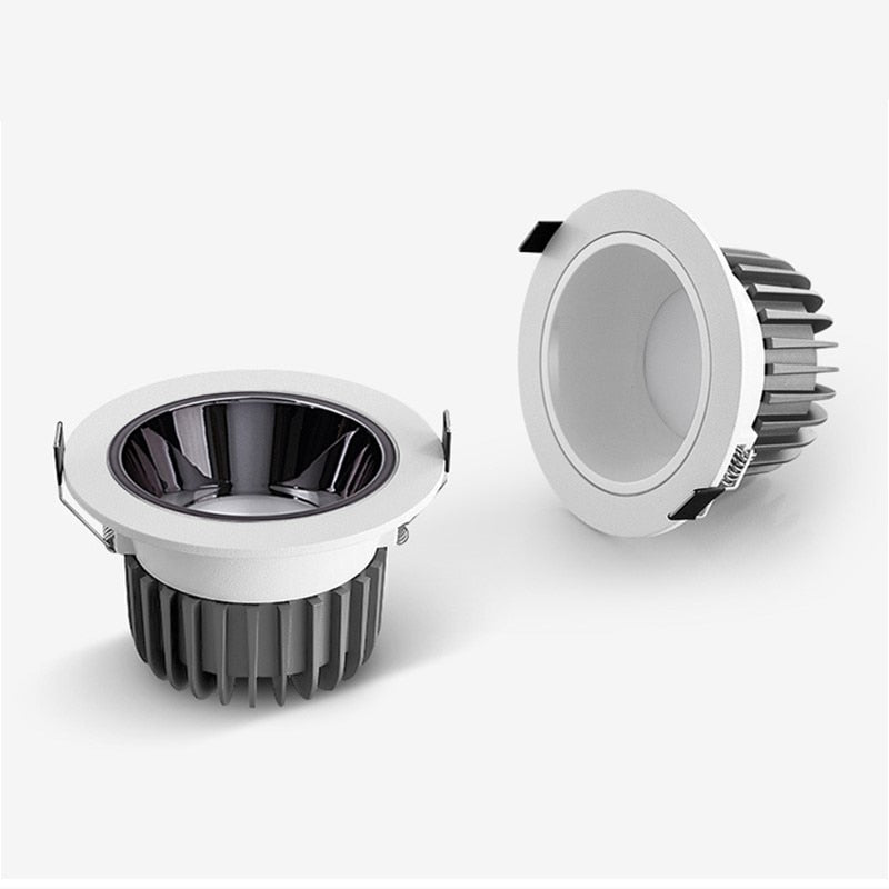 Dimmable LED COB Spotlight Ceiling lamp AC85-265V 7W/12W/15W/18W Aluminum Recessed Downlight Round Panel Light Indoor Lighting