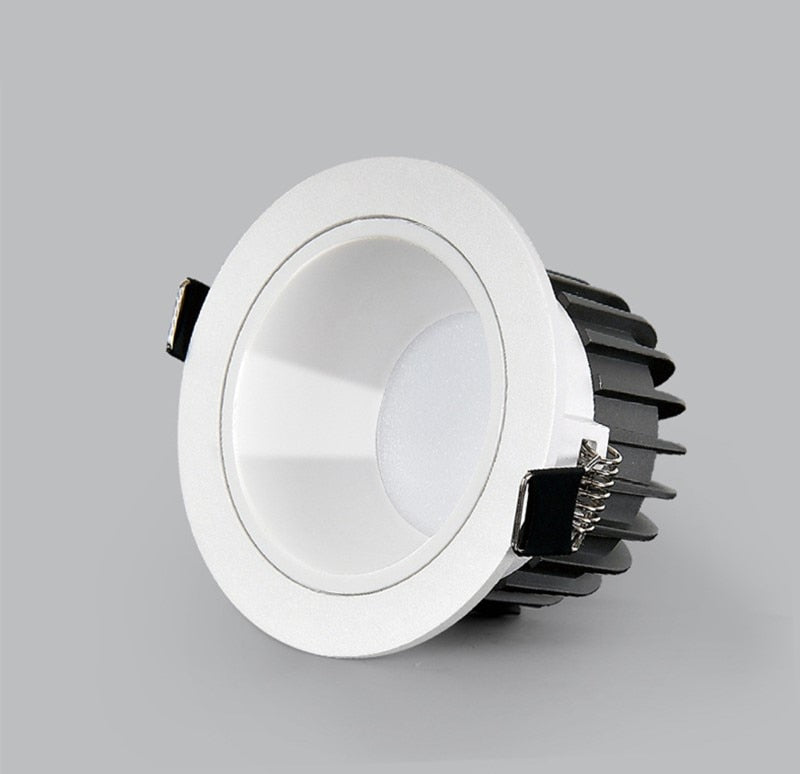 Dimmable LED COB Spotlight Ceiling lamp AC85-265V 7W/12W/15W/18W Aluminum Recessed Downlight Round Panel Light Indoor Lighting
