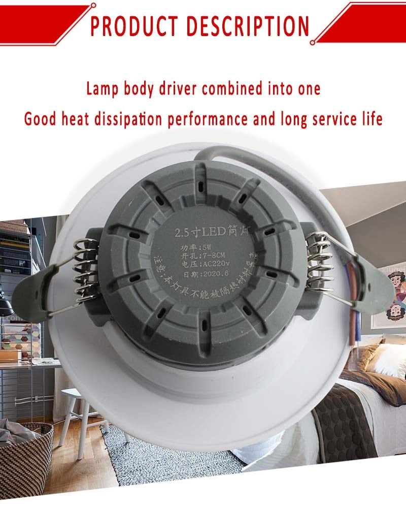 Downlight Ceiling spots Led lamp Down light Decoration bedroom LED lighting Room decoration hotel lighting AC220V built-in lamp