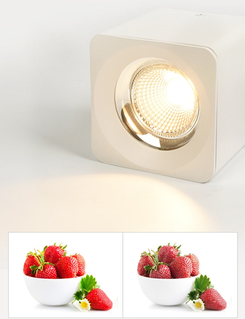 White Black Surface Mounted adjustment LED Dimmable Downlights 7W 9W 12W 15W 20W COB LED Ceiling lamp Spot Lights AC110-220V