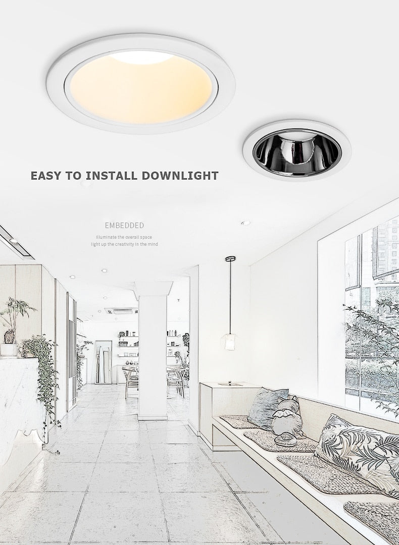 BRGT LED Downlights Aluminum 8W Replaceable Ceiling Lamp Anti-Glare Tuya Spot Narrow Border For Kitchen Home Indoor Lighting