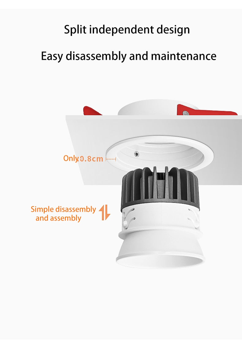 BRGT LED Downlights Aluminum 8W Replaceable Ceiling Lamp Anti-Glare Tuya Spot Narrow Border For Kitchen Home Indoor Lighting