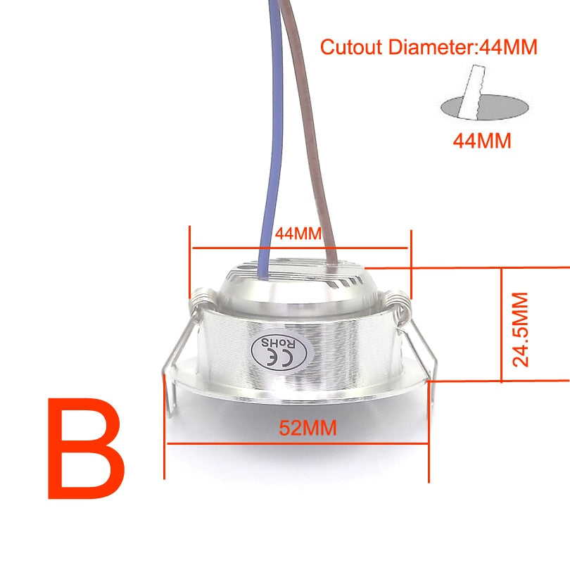 LED Spotlight 3W AC220V 230V 240V Hidden Downlight Mini Cabinet Window Showcase Indoor Lighting Recessed Ceiling Lamps Dimmable