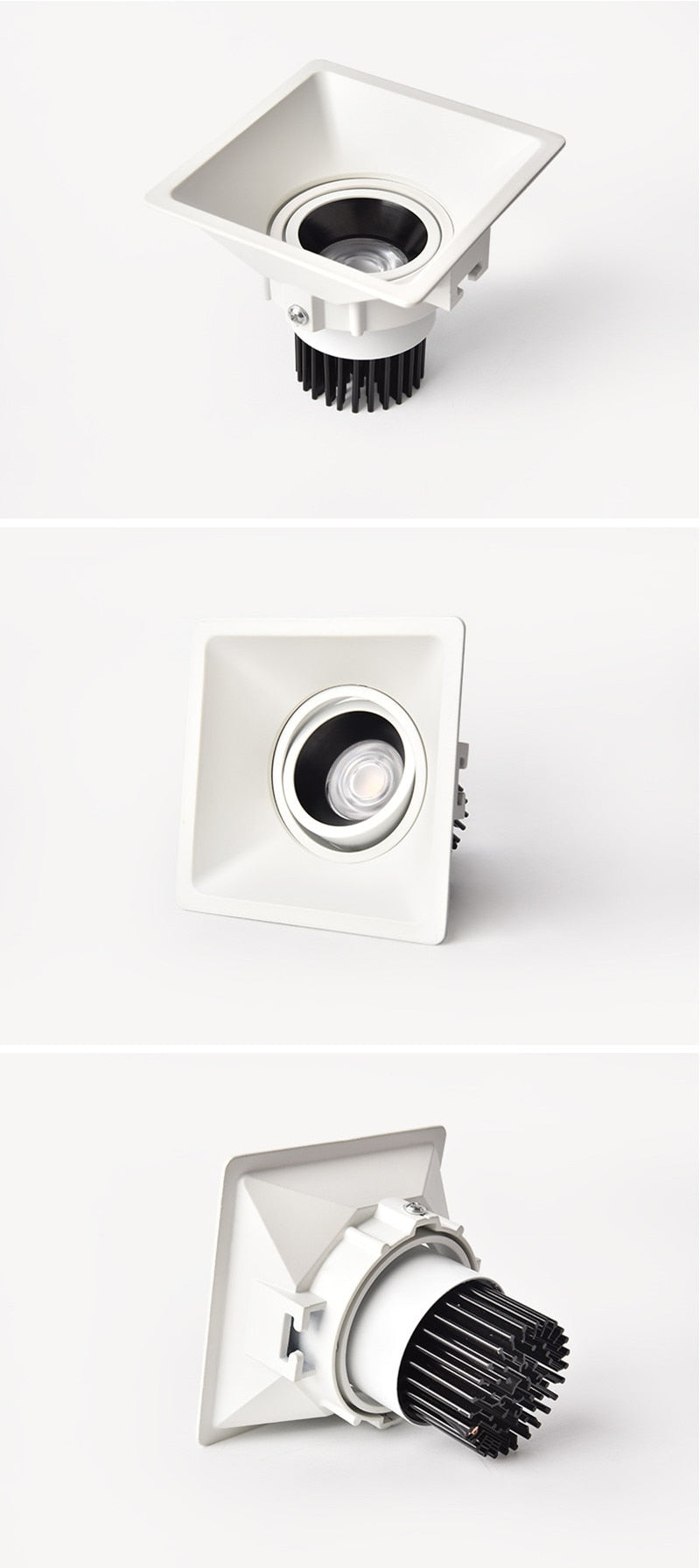 Square Recessed LED Downlight COB 10W 20W Ceiling Lamp Spotlight Dimmable AC 110V 220V For Indoor Lighting