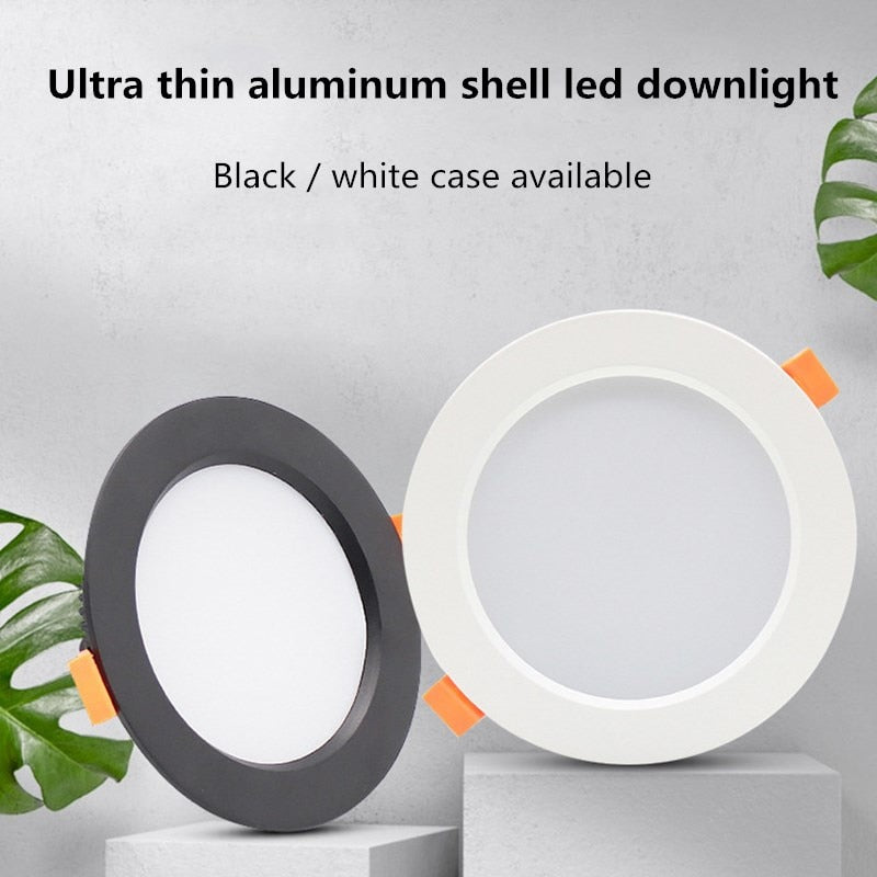LED Recessed Downlights 3W 5W 7W 9W 12W 15W 20W 24W 30W Round Down Lamps Spotlight Indoor Ceiling Panel Lighting AC220V