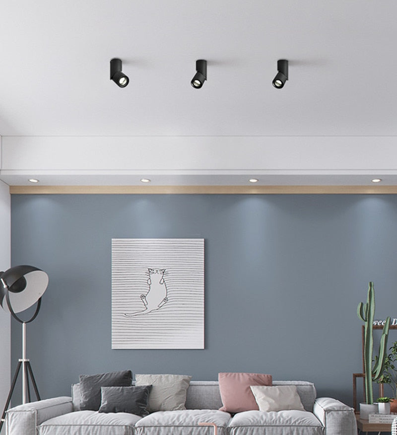 Dimmable Folding Rotating LED Downlights Epistar Chip 10W 15W 20W COB Surface Mounted Ceiling Lamps Spot Lights AC85-265V