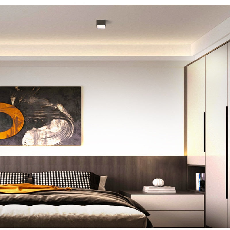 ACETIDE Surface Mounted Quare 9W - 30W LED Cube Ceiling Downlight for Room/Corridor/Hallway COB Spot light indoor lighting